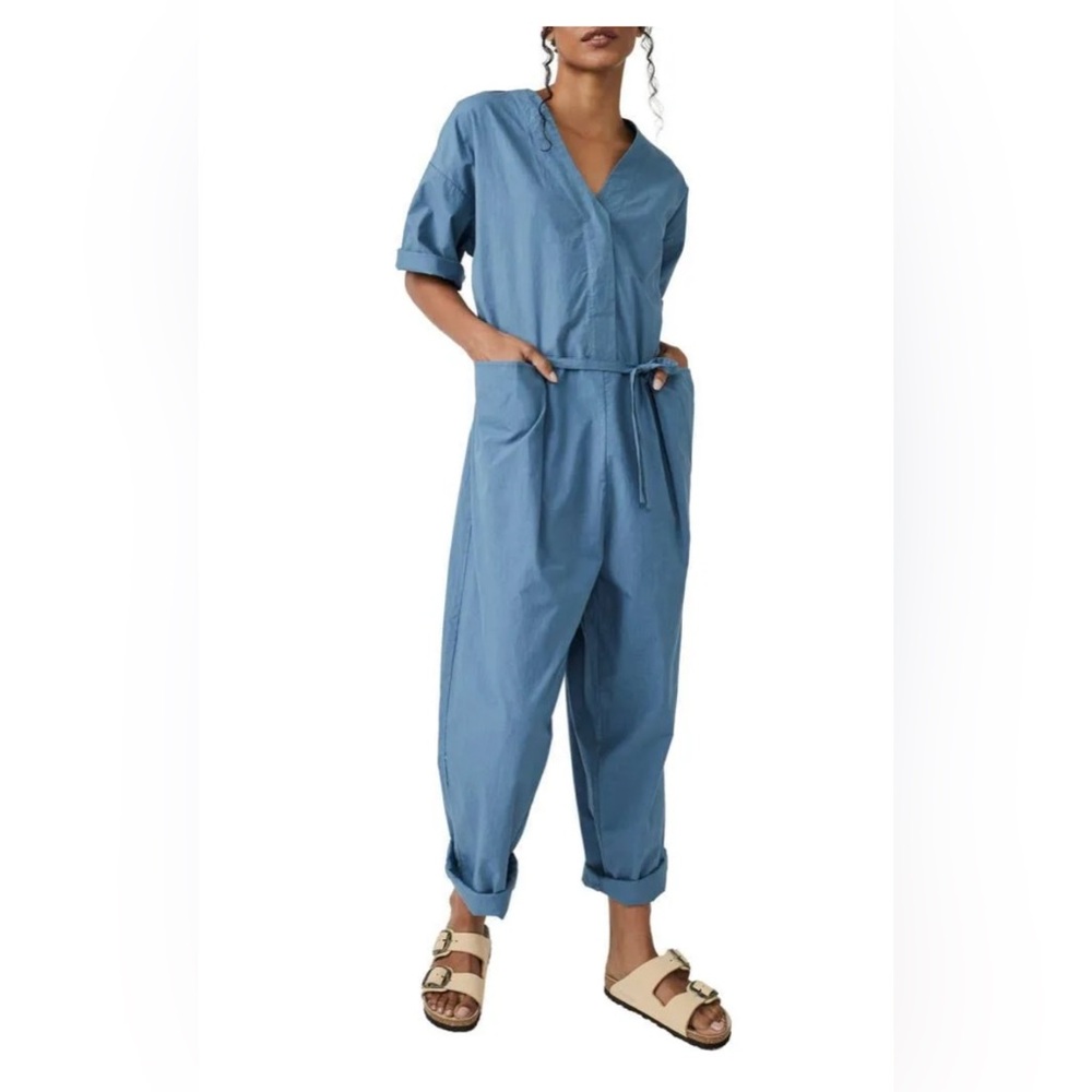 Free People Denim Blue Romper